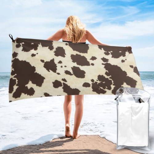 Toalla de baño grande para playa y piscina con estampado de vaca 2