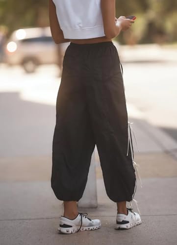 Side Bow Knot Track Pants for Women Summer Lightweight Loose Trousers Casual Baggy Y2K Lounge Pants with Pockets4