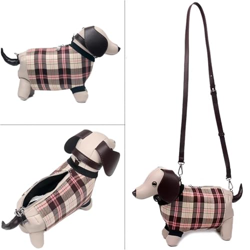 Image of Women PU Leather Unique Novelty Dog Shaped Crossbody Shoulder Bag Handbag Purse