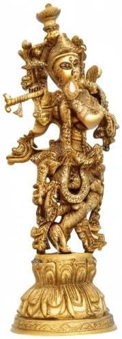 Size 21 eSplanade - Brass Radha Krishna - Big Size - Brass Radha Idol Statue Sculpture (21) (Krishna Antique)