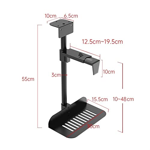 GRFIT CPU Stand CPU Holder Soporte ajustable para PC con giro 360° para montaje bajo escritorio miniatura 2