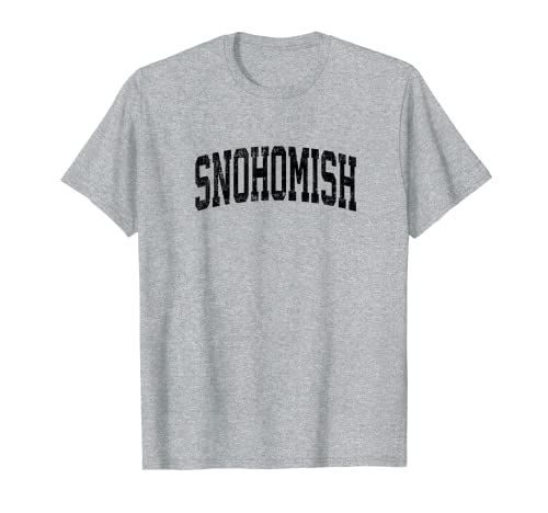 Snohomish Washington WA Vintage Athletic Sports Design Nero Maglietta