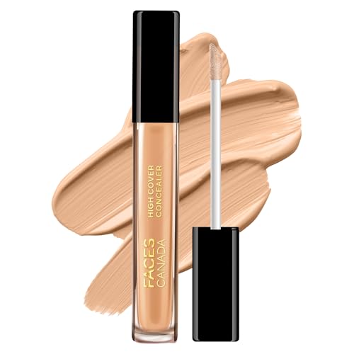 FACESCANADA High Cover Concealer - Toffee Love 04, 4Ml|High Coverage Liquid Concealer|Blends Easily|Natural Finish|Covers Spots, Blemishes & Dark Circles|With Shea Butter & Vitamin E, All Skin Type FACESCANADA High Cover Concealer - Toffee Love 04, 4Ml|High Coverage Liquid Concealer|Blends Easily|Natural Finish|Covers Spots, Blemishes & Dark Circles|With Shea Butter & Vitamin E, All Skin Type