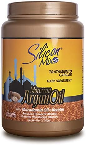 Silicon Mix Moroccan Argan Oil Hair Treatment 60 oz – 100% Pure Argan Oil Rich in Omega 6, Omega 9 & Vitamin E – Macadamia Oil & Keratin for Deep Hydration, Elasticity, Softness & Scalp Health