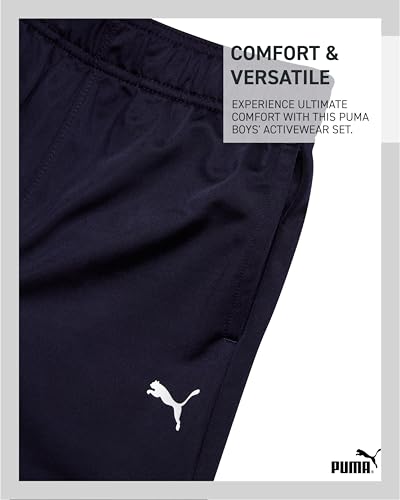 PUMA Boys Pants Set - 2 Piece Tricot Athletic Zip Up Jacket Sweatshirt and Active Jogger Pants - Boys Activewear Set (4-16)3