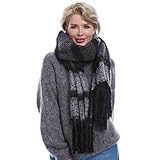 MissShorthair Oversized Chunky Scarf for Women Winter Warm Colorful Blanket Big Scarfs Plaid Thick Scarves Soft Fluffy Shawl