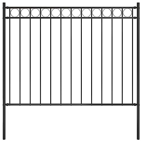vidaXL Recinzione da Giardino in Acciaio 1,7x1 m Nera