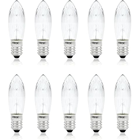 Klarlight E10 23V 3W Konische Kerzen Glühlampe Warmweiss 2800K Dimmbar Riffelkerze Spitzkerzen Ersatzlampen Cover