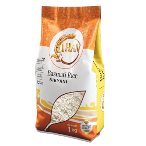 Image of Lihan Biryani Basmati Rice | Extra Long Grain | Naturally Aged, Aromatic & Non-Sticky | Perfect for Royal Biryani & Pulao | 1kg Pack