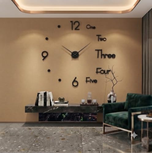 CRAFTIQ 18 Inch DIY Acrylic Wall Clock Black - Image 6