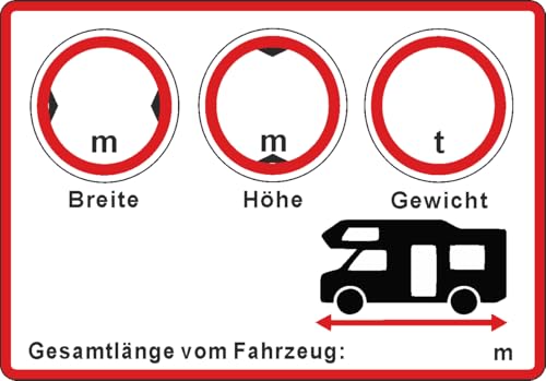 Gradert-Elektronik Wohnmobil Aufkleber Gewicht & Achslast – 2er Set (100×70 mm) | Selbstklebend, beschreibbar, wetterfest | Für Wohnmobil, Van, Transporter