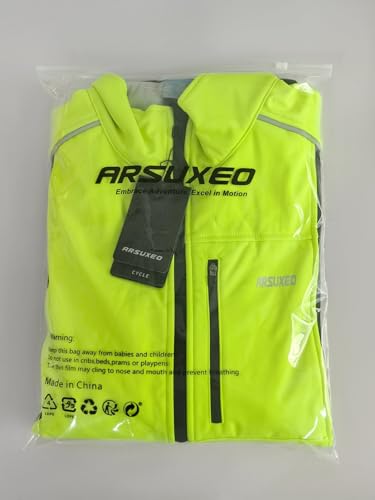 ARSUXEO Jaqueta de ciclismo de inverno masculina softshell de lã para mountain bike, jaqueta térmica
