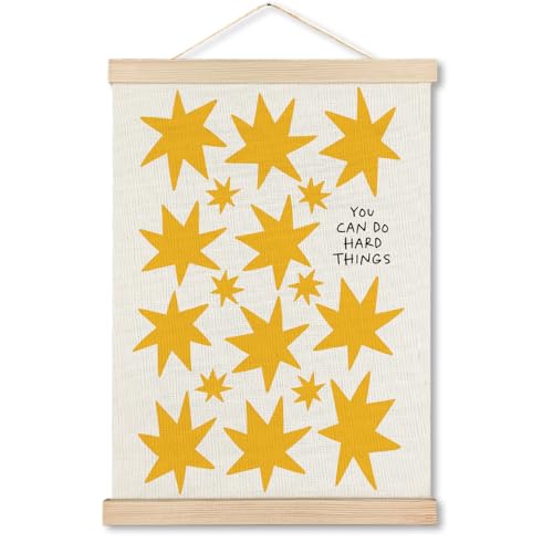 MHJFERGV Stars Kids Affirmation Wall Art Poster, Mental Health Decor, You Can Do Hard Things Positive Canvas Wall Decor for Classroom Counseling Therapy Office, 12x16 Inches