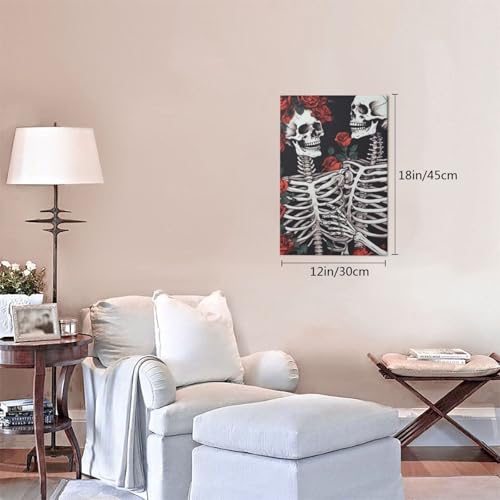 Tableau rose et squelette moderne toile imprimée haute définition