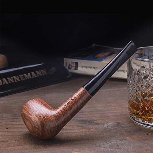 Free Boy Tobacco Smoking Pipe Set, Handmade Wooden Smoking Pipe with Leather Tobacco Pouch, and Smoking Accessories - Thumbnail 7