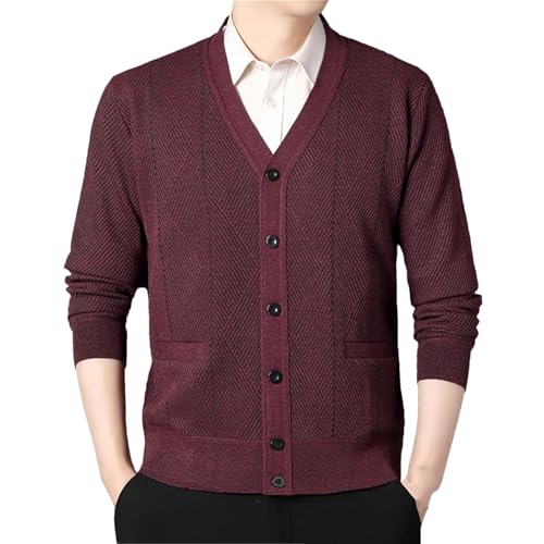 Winter Warm Knitted Cardigan Men V-Neck Fashion Sweatercoat Thick Fleece Casual Knit Sweater Cardigans Man