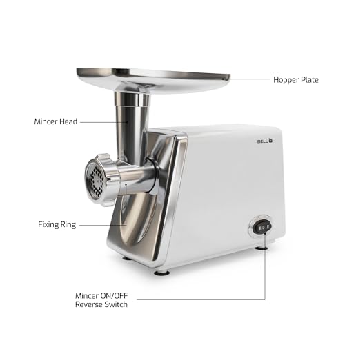 Image of iBELL MINCEPRO750 Stainless Steel Meat Grinder, 800W Powerful Motor, Heavy Duty Mincer Machine for Mincing /Chopping Meat, Keema /Sausage /Kebab Maker