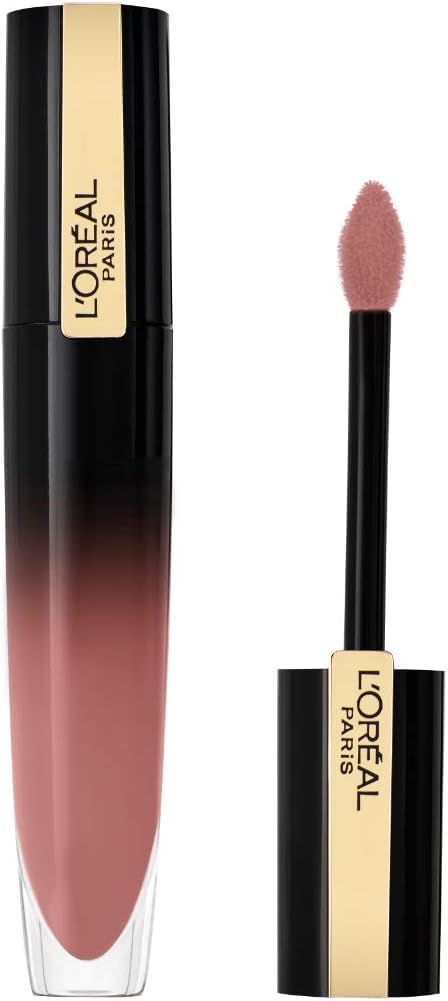 L’Oreal Paris Lip Satin Gloss, Liquid Lipstick, Brilliant Signature Lip Gloss Colour Ink, Super Lighweight Feel, Enriched with Shiny Oils, Pink, 301 Be Determined