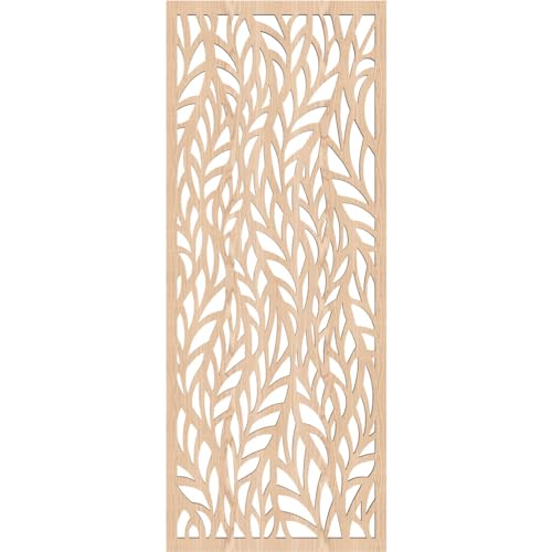 Image of Ortonville Decorative Pierced Fretwork Wood Wall Panels, 11 3 /8 inchW x 29 3 /8 inchH x 1 /4 inchT, Red Oak