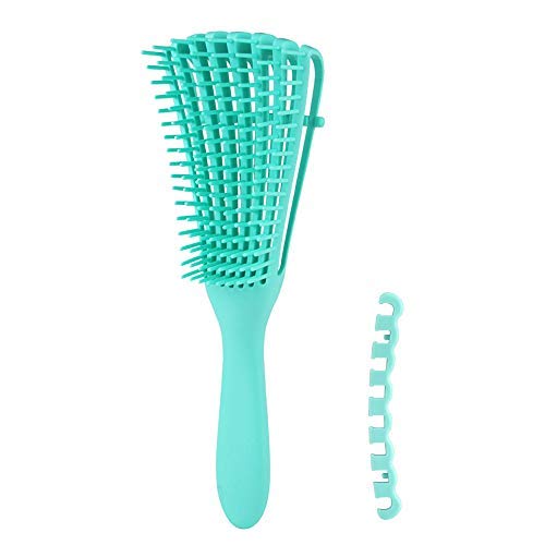 DKAF Detangling Brush for Natural Hair, Detangler for African American Hair and Black Natural Hair, Curly, Coily Hair, Detangle Easily with Wet or Dry-Green