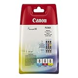 Lieferumfang: Canon CLI-8 C/M/Y Tintenpatronen, Mutlipack je 13ml cyan/magenta/gelb