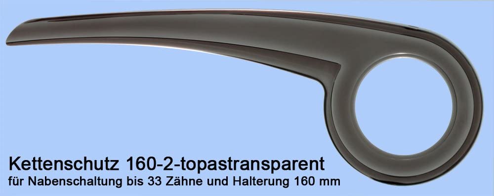 DEKAFORM® Fahrrad Kettenschutz für Tiefeinsteiger City Bike Stevens VSF 160-2 für 33 Zähne 160 mm * topas-transparent Sport & Freizeit
