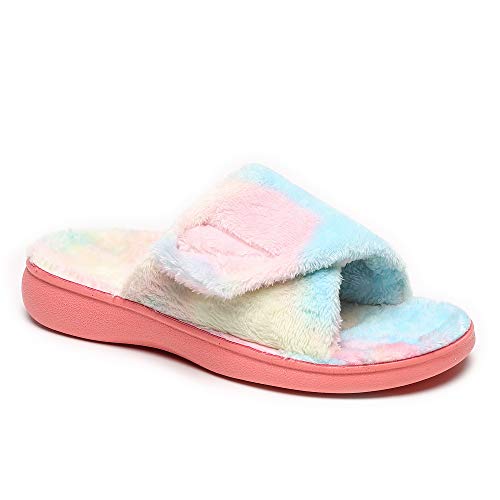 Image of SOLLBEAM Fuzzy House Slippers With Arch Support Orthotic Heel Cup Sandals For Women