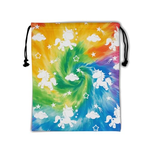 Image of Tie Dye Horse Grip Bags for Gymnasts Small Portable Drawstring Storage Pouch Bag Party Favor