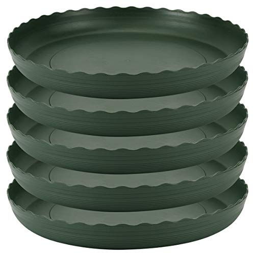 Plant Saucer 10 inch Drip Trays Dark Green Plastic Tray Saucers Indoor Outdoor