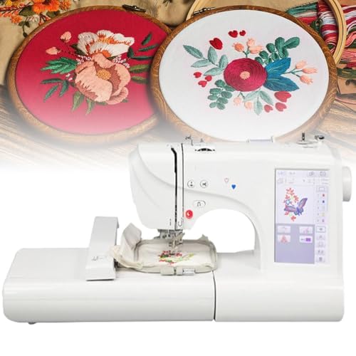 Imagen de UIBAO Bordadora Digital Máquina De Coser Y Bordar Eléctrica con Pantalla LCD De 7 '' Y Puerto USB Herramientas De Bordado DIY