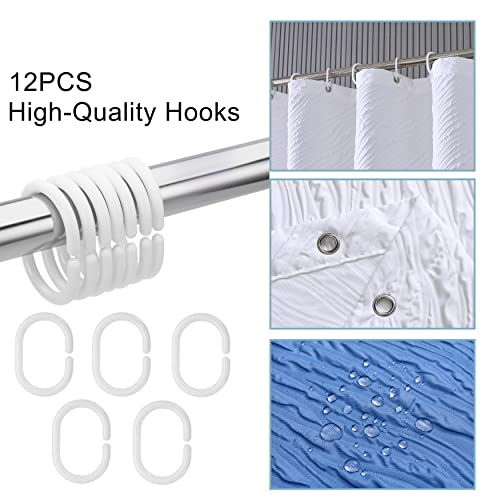 Muuyi Shower Curtain, Blue Shower Curtain, Shower Curtains For Bathroom, Waterproof Shower Curtains With 12 Hooks 72 X 72 Inches #TOP5