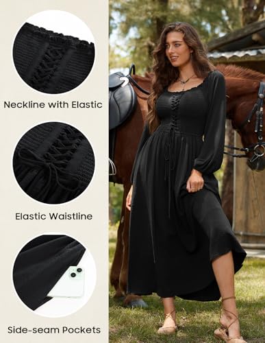 Robe maxi Renaissance SCARLET DARKNESS aux finitions haut de gamme et coupe drapée