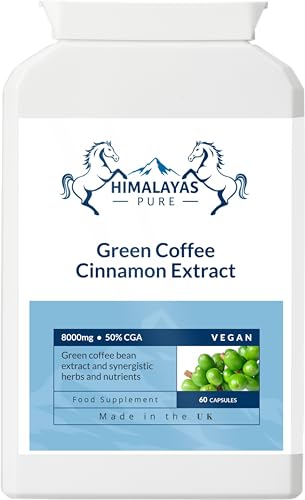 Himalayas Pure Green Coffee with Cinnamon Extract – Natural Weight Loss Formula | 60 Capsules | Fat Burner, Metabolism Booster, Appetite Suppressant, Antioxidant Support | Green Coffee Bean Extreme