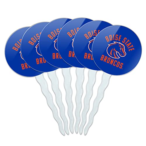 Boise State University Broncos Logo Cupcake Picks Toppers Decoration Set of 6