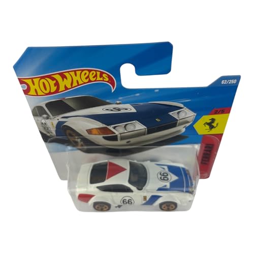 Image of Hot Wheels Ferrari 365 GTB4 Competizione [White] 2 /5, 62 /250, 1:64 Scale Diecast Toy Vehicle