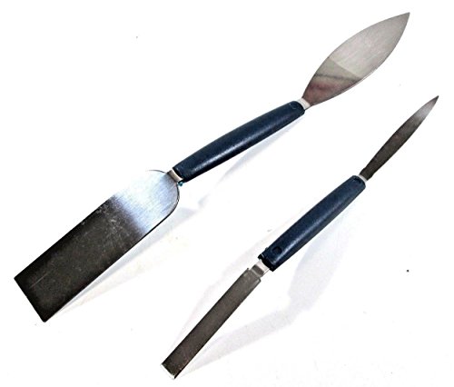 2pc Leaf and Square Small Tool Set Plastic Handles Plaster Filling Work BL017