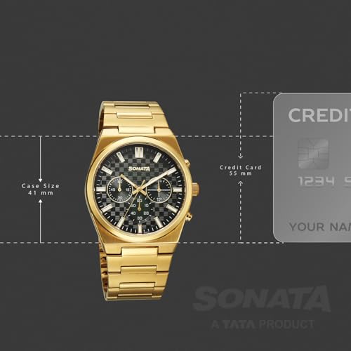 Image of Sonata Festive 2.0 Quartz Green Round Dial Men's Watch | Stainless Steel Strap Material | Watches for Men Analog - 77201YM01
