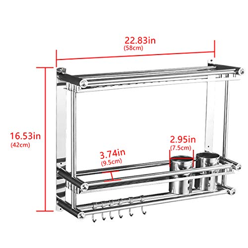 image for LUEXBOX Wall Mount Spice Rack, Kitchen Shelf Organizer Spice Rack Wall