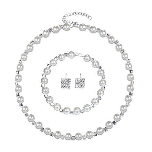 Juego de joyas KnSam chapado en plata de diseño vintage y circonita blanca de alta pureza