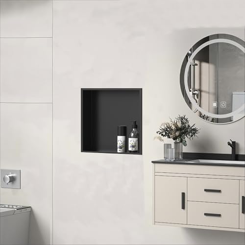 Niche de douche encastrée en acier inoxydable étanche pour mur de salle de bain