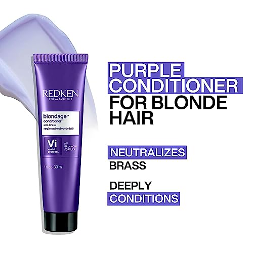 Image of Redken Blondage Color Depositing Purple Conditioner For Blonde Hair - Tones & Moisturizes Brassy Hair