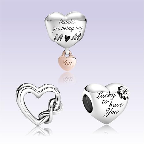 Image of Mom Family Charms Bead for Bracelets and Necklaces Jewelry Charm for Women Valentine Mother's Day