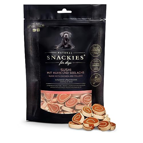 SNACKIES Vorteils-Set Best of 8+1 Pack (à 170/180g) Premium Snacks für Hunde ohne Zusatz von Getreide, Zucker, Farb-, Aroma- und Konservierungsstoffe, schonend luftgetrocknete Leckerli
