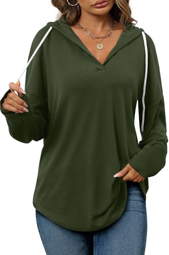 Image of Bofell Womens Fashion Tops Hoodies for Women Pullover Oversized Sweatshirts Long SLeeve Shirts Loose Fit