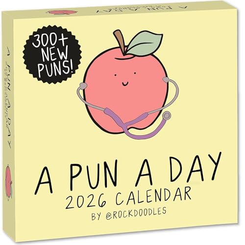 Rockdoodles 2026 Punny Day-to-Day Calendar | Funny Daily Desktop Calendar Christmas Stocking Stuffer Gift for Home or Office, Daily Tear Off Pages With New Puns | A Pun A Day by Rockdoodles