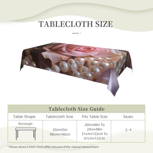 Nappe rectangulaire 89x140 cm imperméable et infroissable style rustique rose