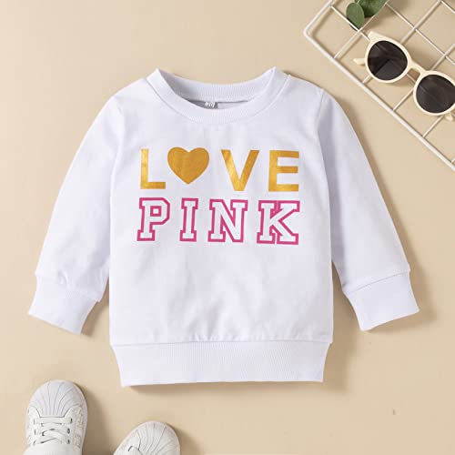 U·nikaka Toddler Girl Clothes Sweatshirt Outfits Sweatsuit Winter Fall Sweatpants Pant Clothing Set White 18-24 Months #TOP3