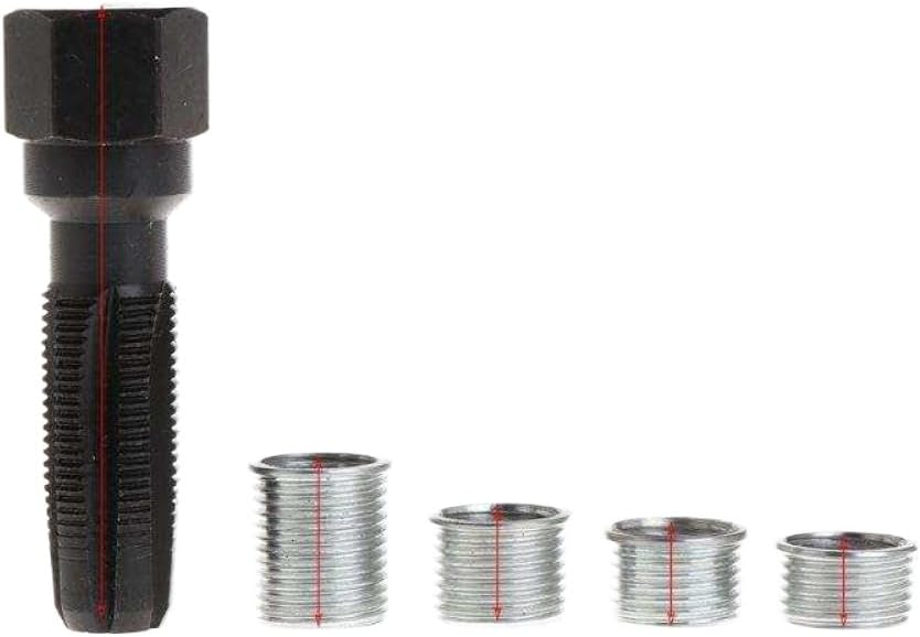 400B 14mm Spark Plug Thread Repair Kit with Tap, Reamer and Inserts for Aluminum Cylinder Heads