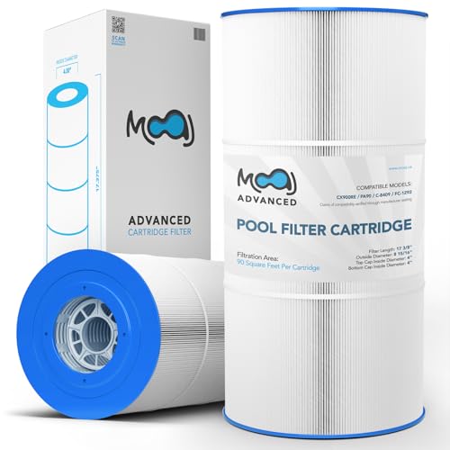 MOAJ Advanced Pool Filter 2-Pack Replaces Hayward C900, CX900RE, PA90, Unicel C-8409, Filbur FC-1292, Sta-Rite PXC95, Clearwater II ProClean 100, 817-0100, PCCF-100 | 17 3/8