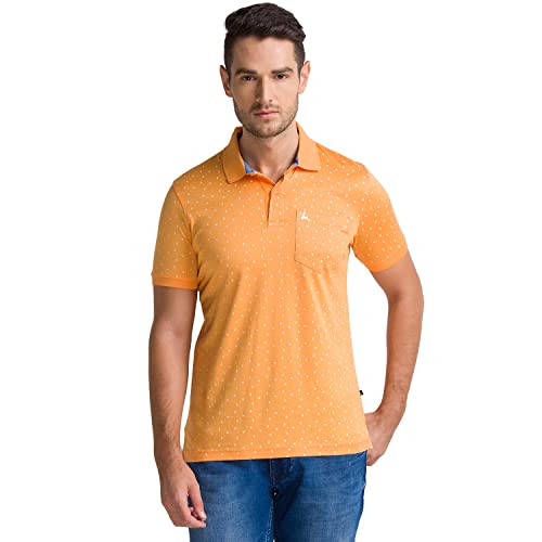 Image of Parx Men's Pure Cotton Print Pattern Regular Fit Polo Collar Polo Neck Half Sleeve Casual T-Shirt